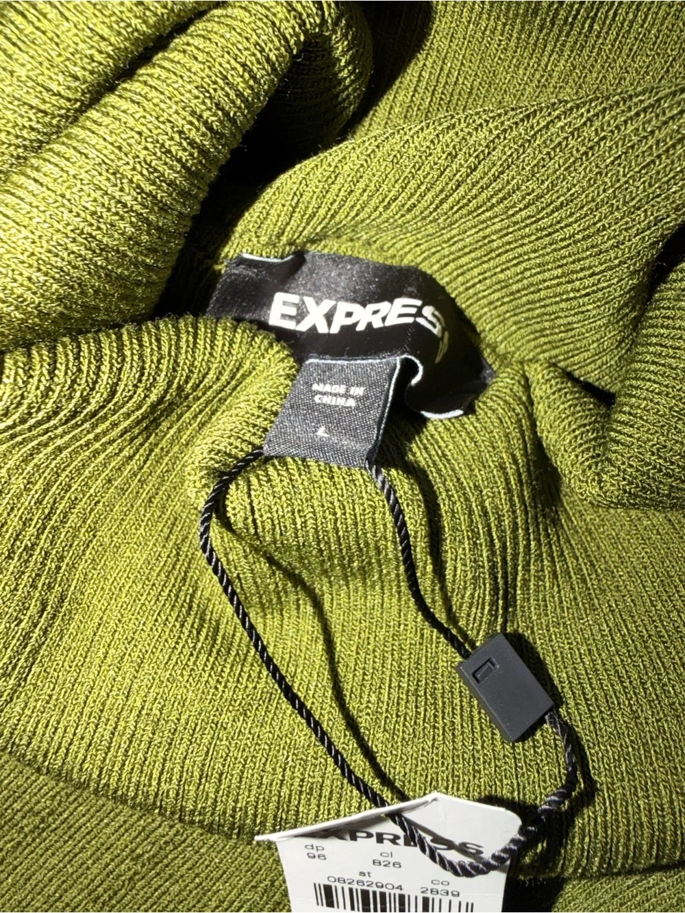 Express Rich Olive Green Two-Piece Knit Turtleneck Set